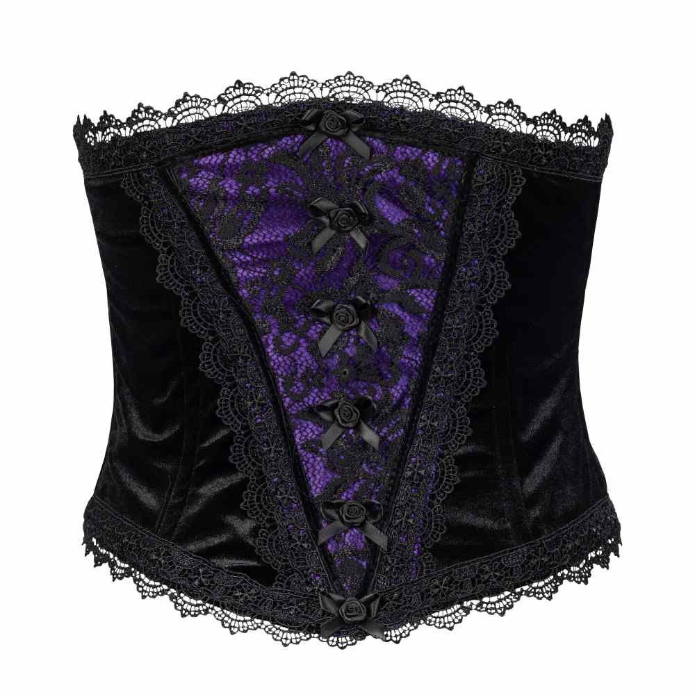 Sinister - K084 Corset sous la poitrine - Noir/Violet